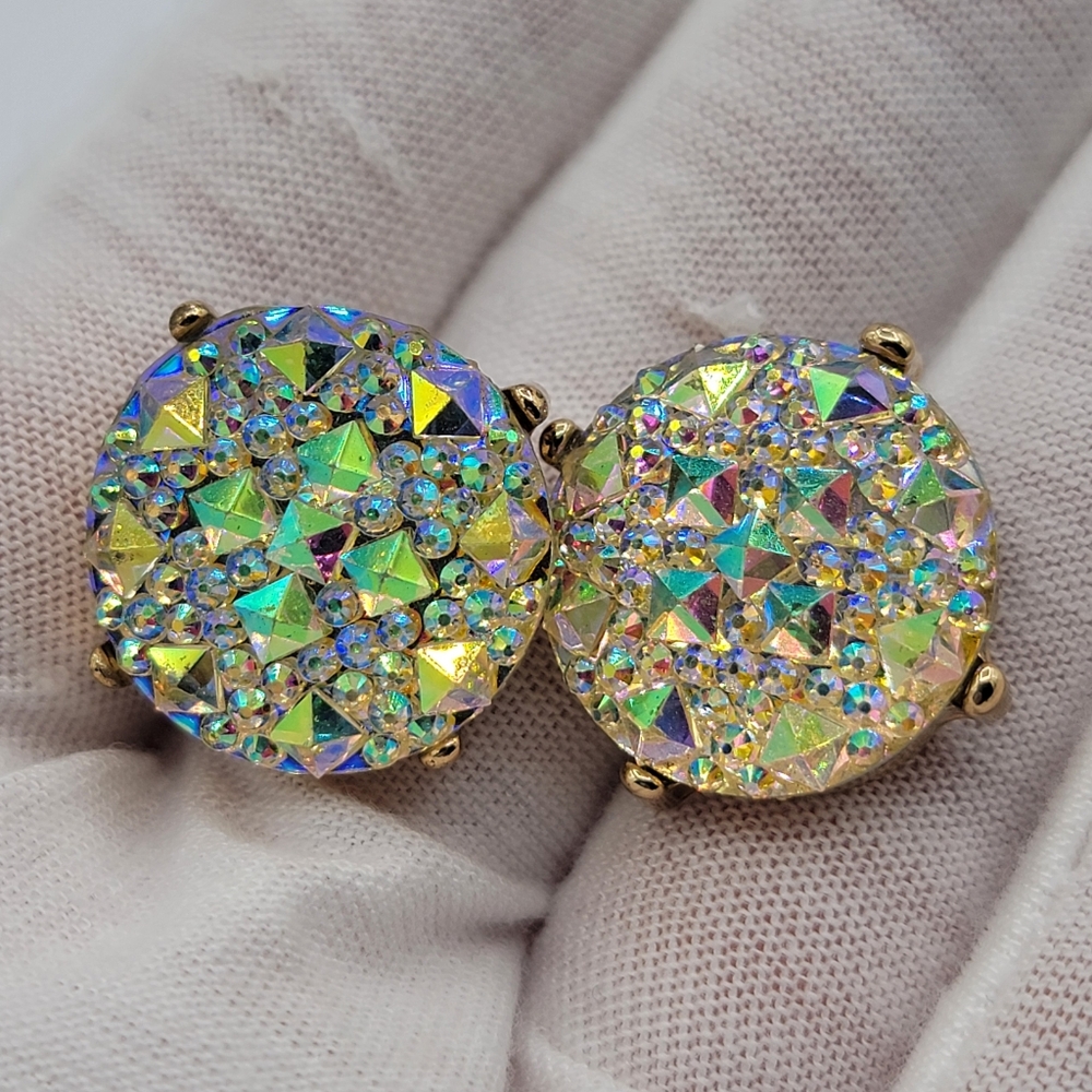 Druzy Stud Earrings AB Finish #2804
